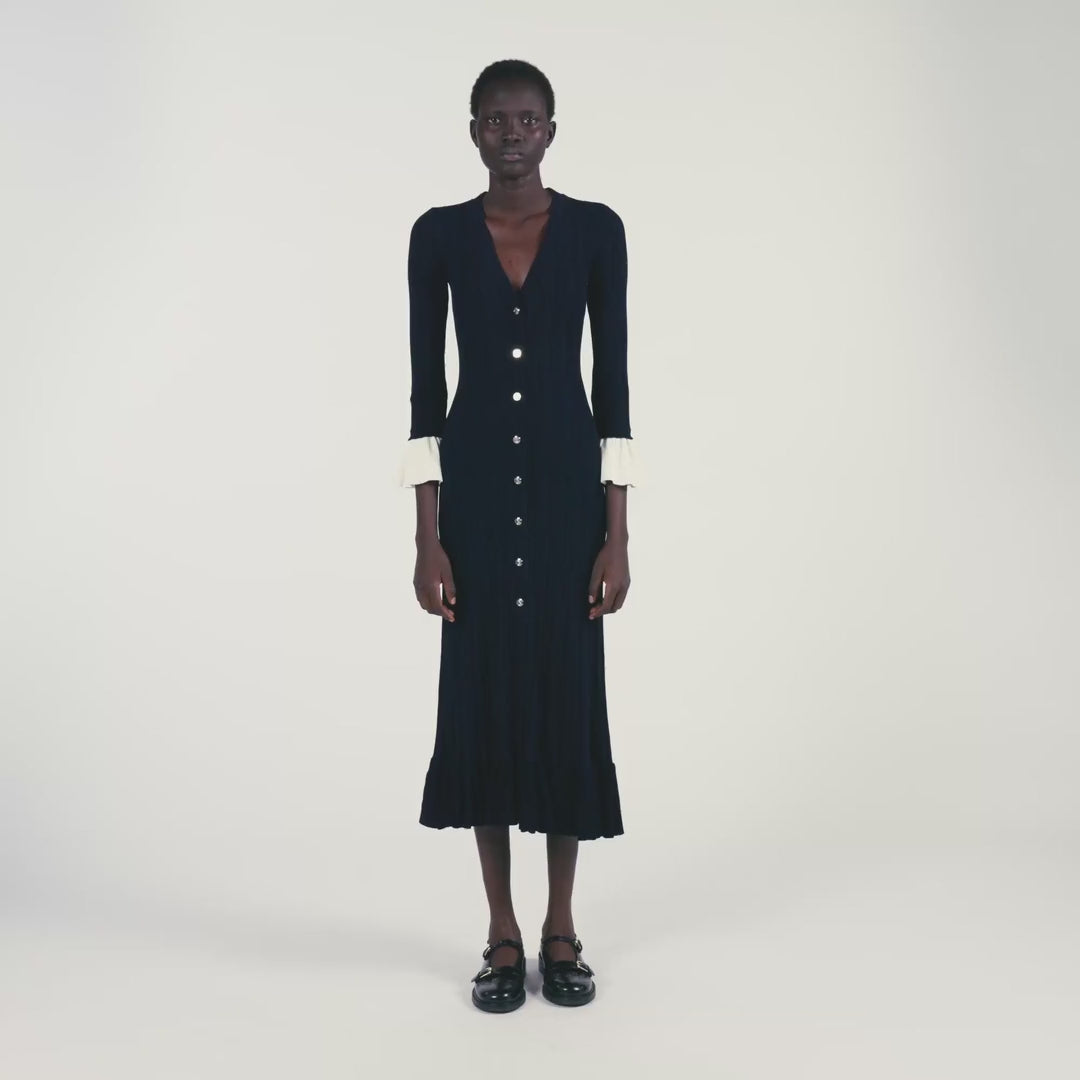 SANDRO サンドロ ノースリーブバーガンディミディドレス Sandro Knit Midi Dress | Saks Fifth Avenue