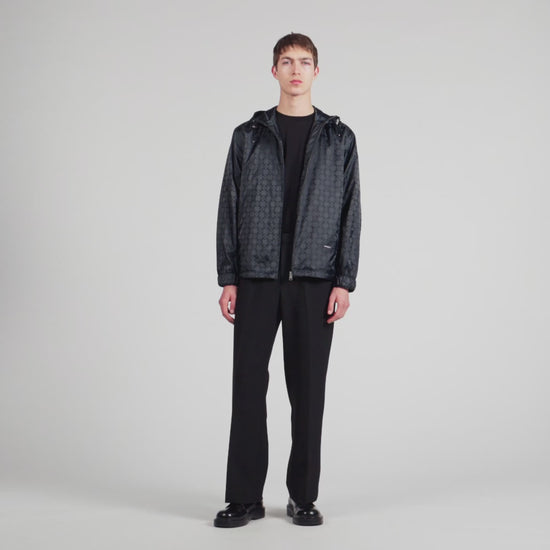 Surf Squarecross Nylon Jacquard Leger Square Cross Nylon Jacket Dark Grey