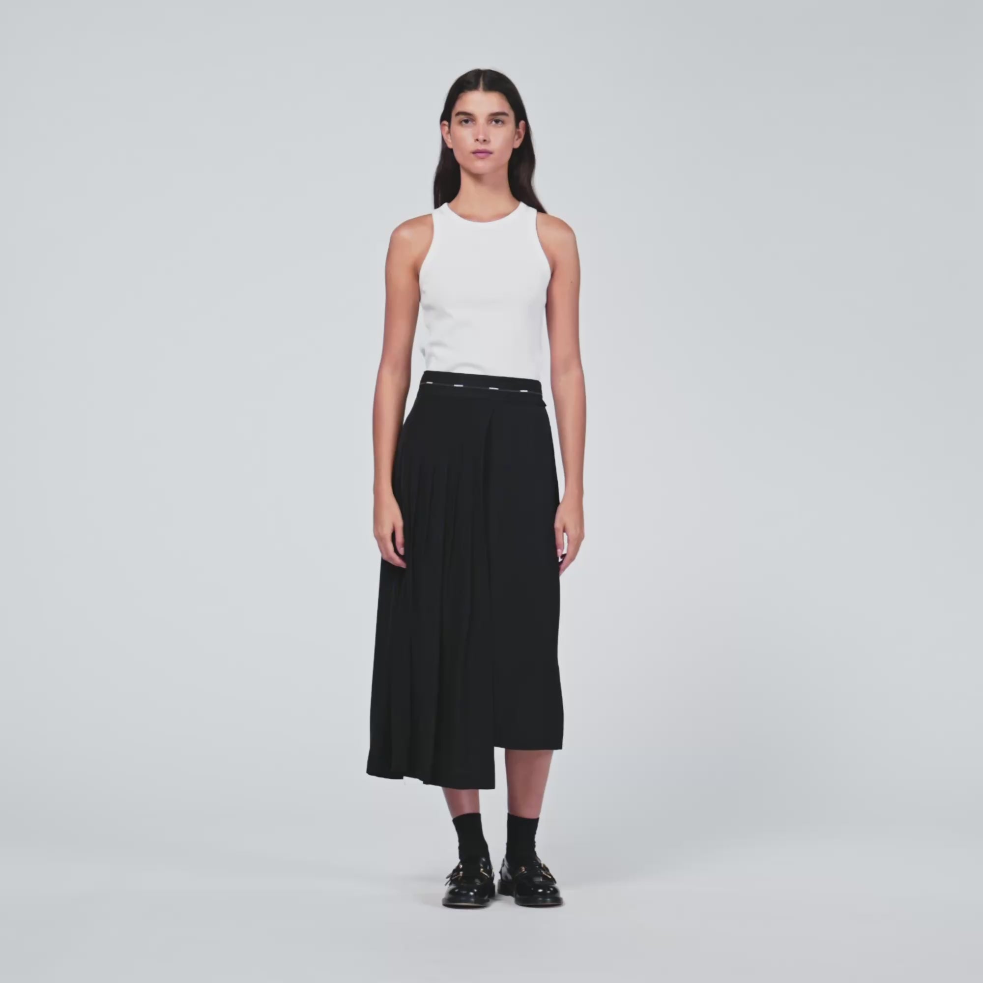 Long Asymmetrical Skirt Black