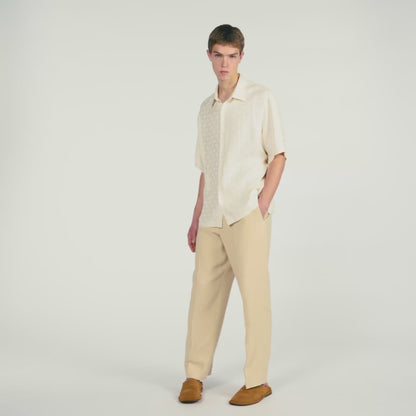 Jacquard Cross Shirt Mc Square Cross Loose-Fit Shirt White