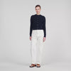 Flavio Cropped Textured Knit Cardigan Navy Blue