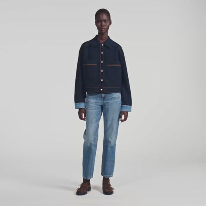 Christopher Jacket-effect cardigan Navy Blue