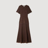 Diane Rhinestone knit maxi dress Brown