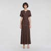 Diane Rhinestone knit maxi dress Brown